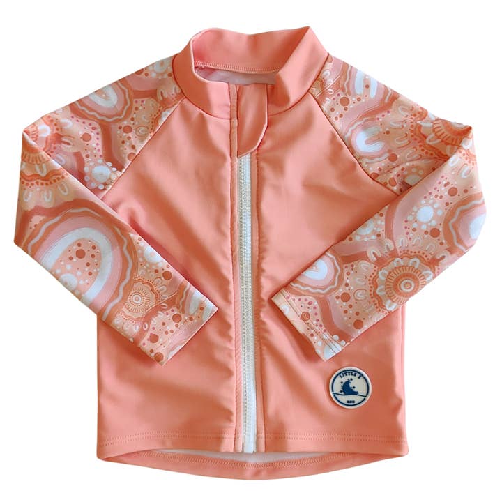 LONG SLEEVE RASHIE ~ COMMUNITY CONNECTED TO LAND for wholesale by Little E & Co