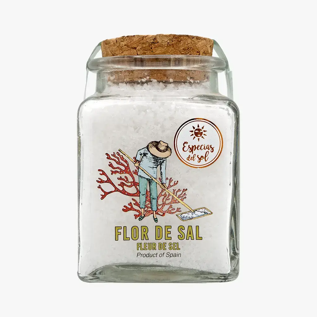 Especias del Sol - Wholesale Salt - NATURAL SEA SALT FLOWER [TC] Glass Jar / 160g0