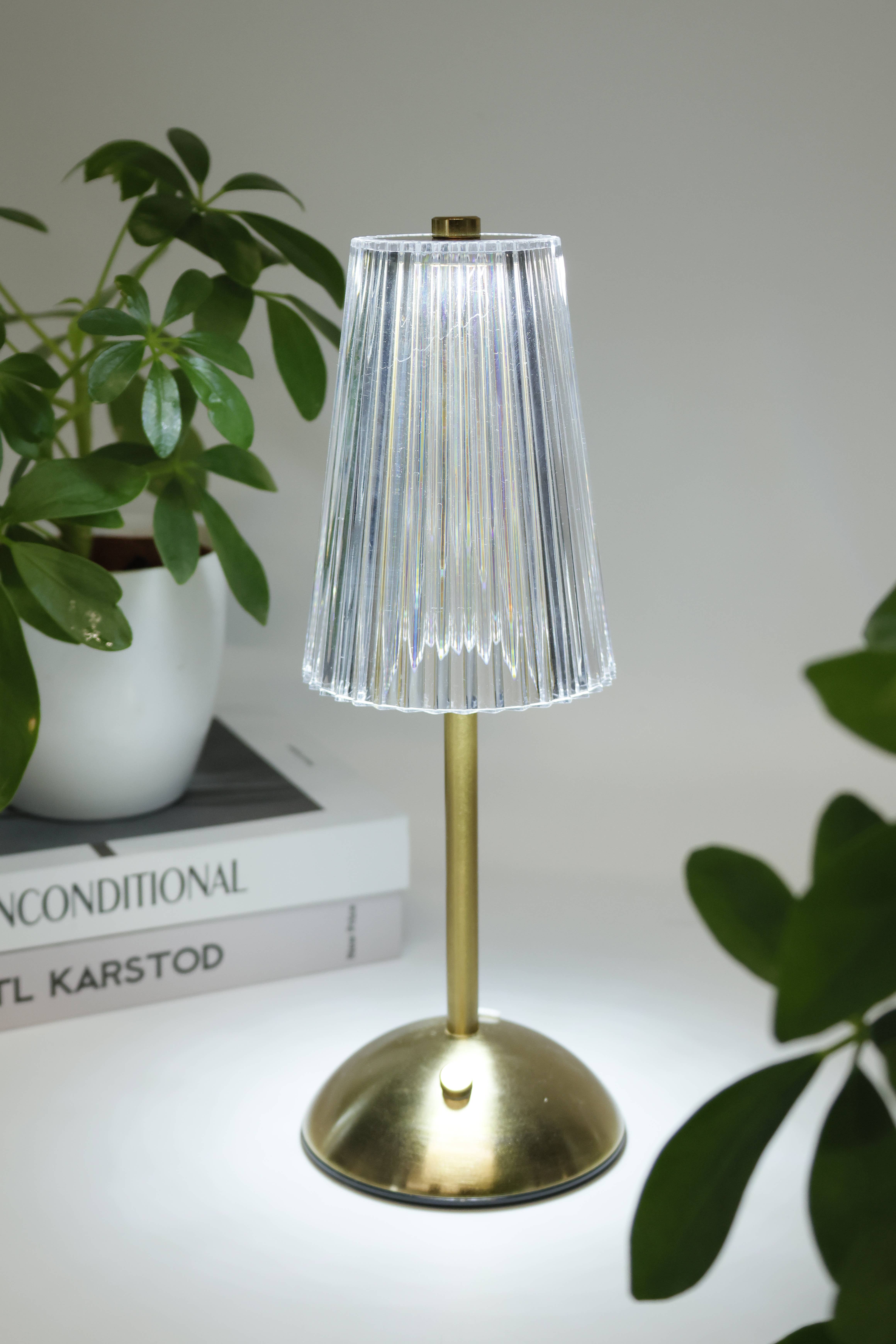 LAX Gadgets - Wholesale Accent/Desk Lamp - Crystal LED Lamps – Gold (Tubular & Classic Styles)3
