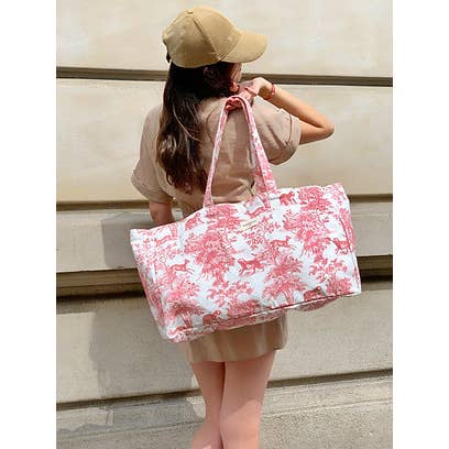 Maison Pioline – wholesale Tote bag – Women's – Le Maxi Cabas Brick Toile de Jouy - women - diaper bag