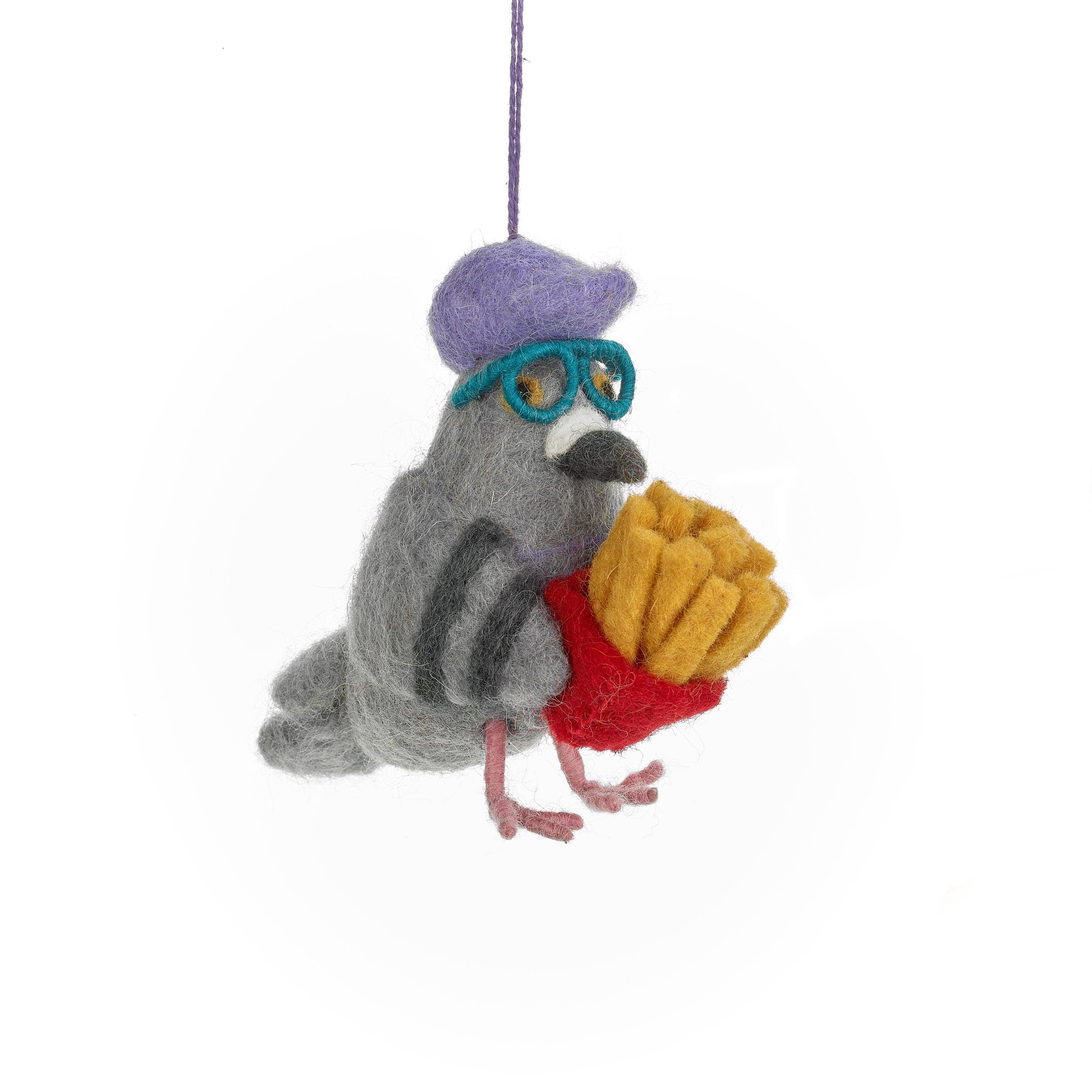 Felt So Good - Wholesale Ornament - Handmade Felt McPigeon Hanging Decoration2