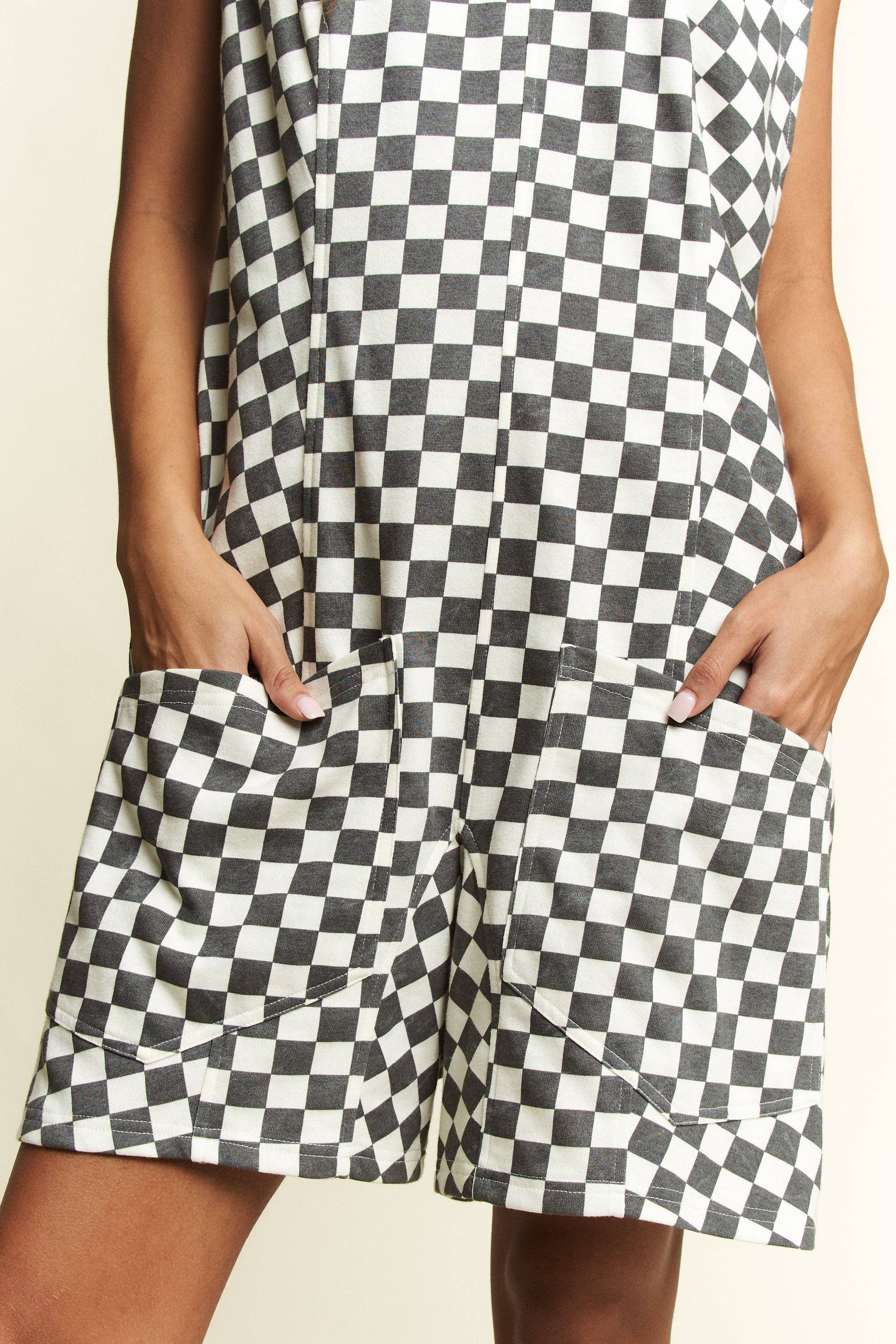 JADE BY JANE - Wholesale Romper - Women's - CHECKERD PRINT SHORTS ROMPER10