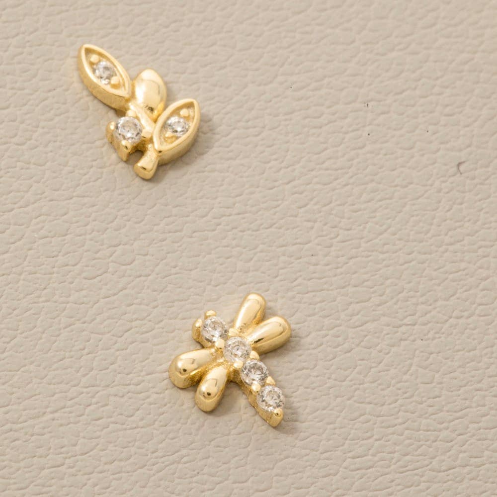 GZ Sterling Silver Mixed Flat Back Stud Earrings Set for wholesale on Faire1