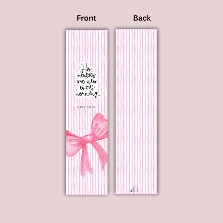 Lamentations Ligne Rose et Nœud – Marque-page Chrétien pour la vente par 726 Market