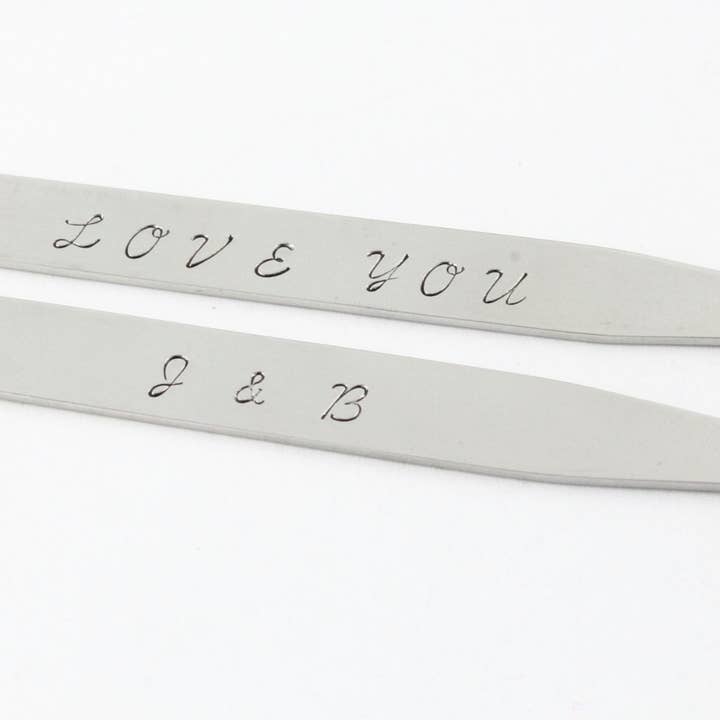 Stecche per colletto in acciaio inossidabile personalizzate - Regalo per papà per la vendita all'ingrosso da parte di The Silver Diva