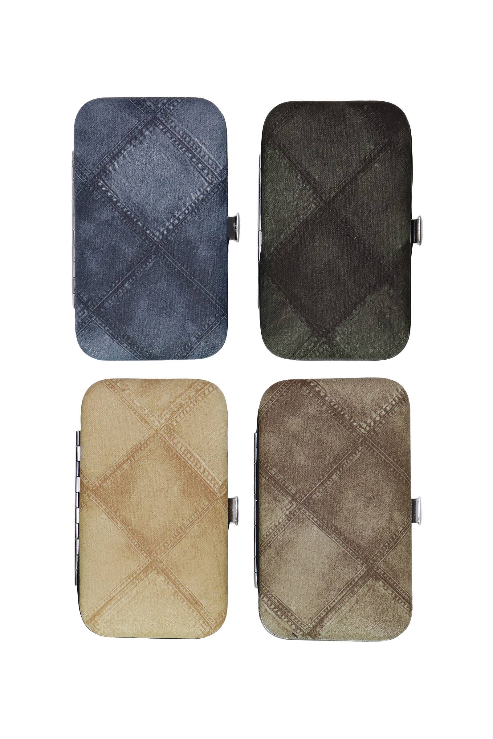 ASSORTED Mock Denim Vegan Leather 7 Pcs Nailcare Kit for wholesale on Faire3