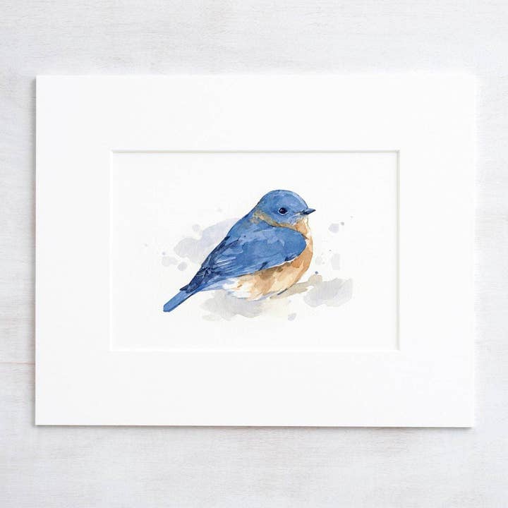 Studio Tuesday - Wholesale Art Print - Bluebird Watercolor Painting, Bird Print0