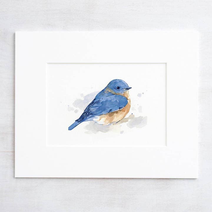Studio Tuesday - Wholesale Art Print - Bluebird Watercolor Painting, Bird Print0