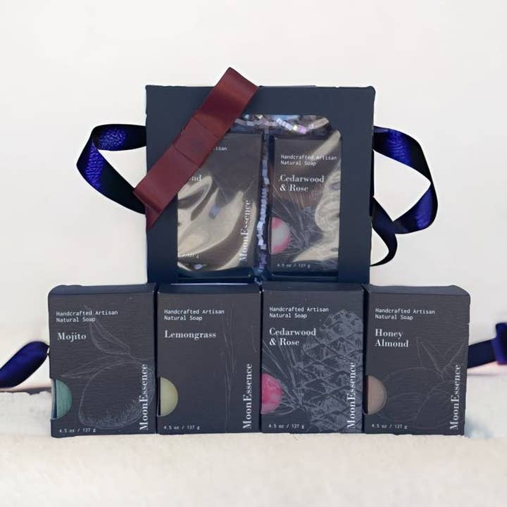 4 Bar Gift Box - HnyAl| Cedar Rose | Mojito | Lmngss for wholesale by MoonEssence