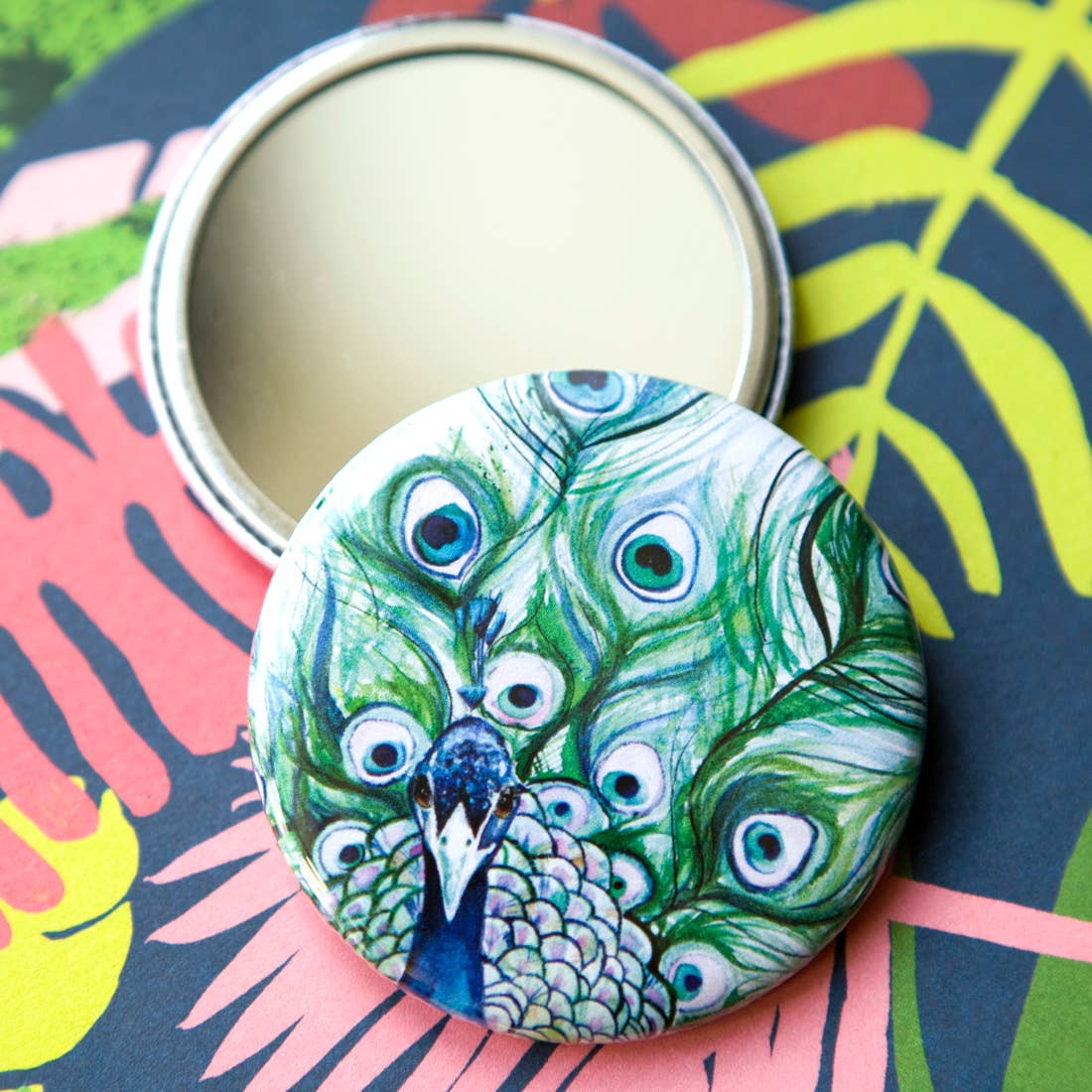 Kate Moby - Wholesale Compact Mirror - Inky Peacock Pocket Compact Mirror5