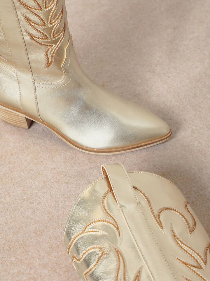 CCOCCI - Vente Bottes de cowboy – femme - Bottes western hautes en suède synthétique avec broderie14