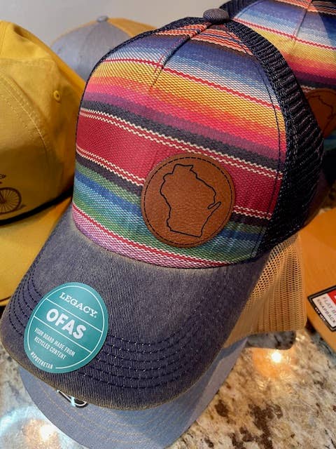 Wisconsin Sunset Style Cap w/ Leather Coin Patch for wholesale by Flags Over Wisconsin