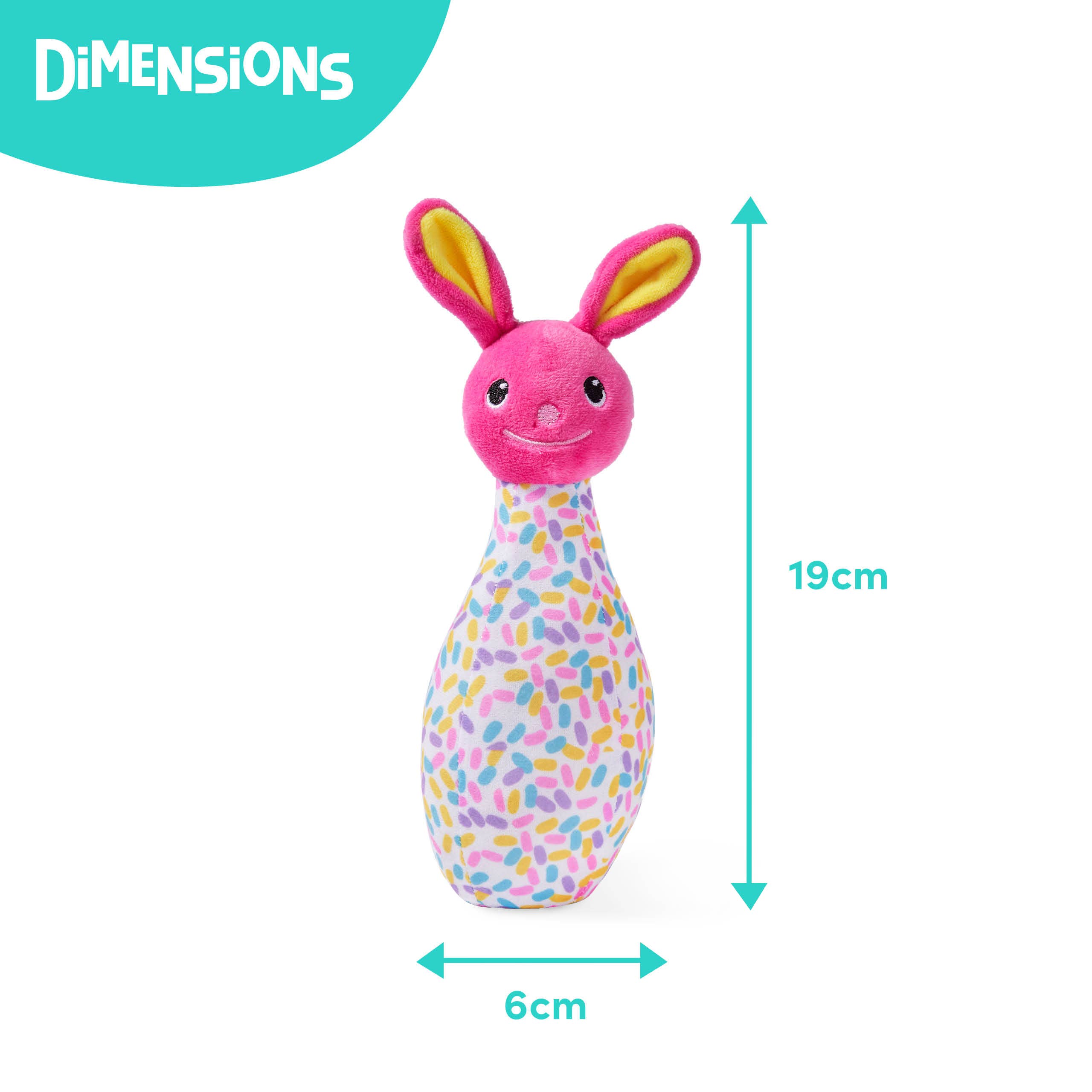 The Twiddlers - Vente Peluche – enfant et bébé - Set de bowling en peluche 6 quilles, quilles d’animaux en peluche avec balle3