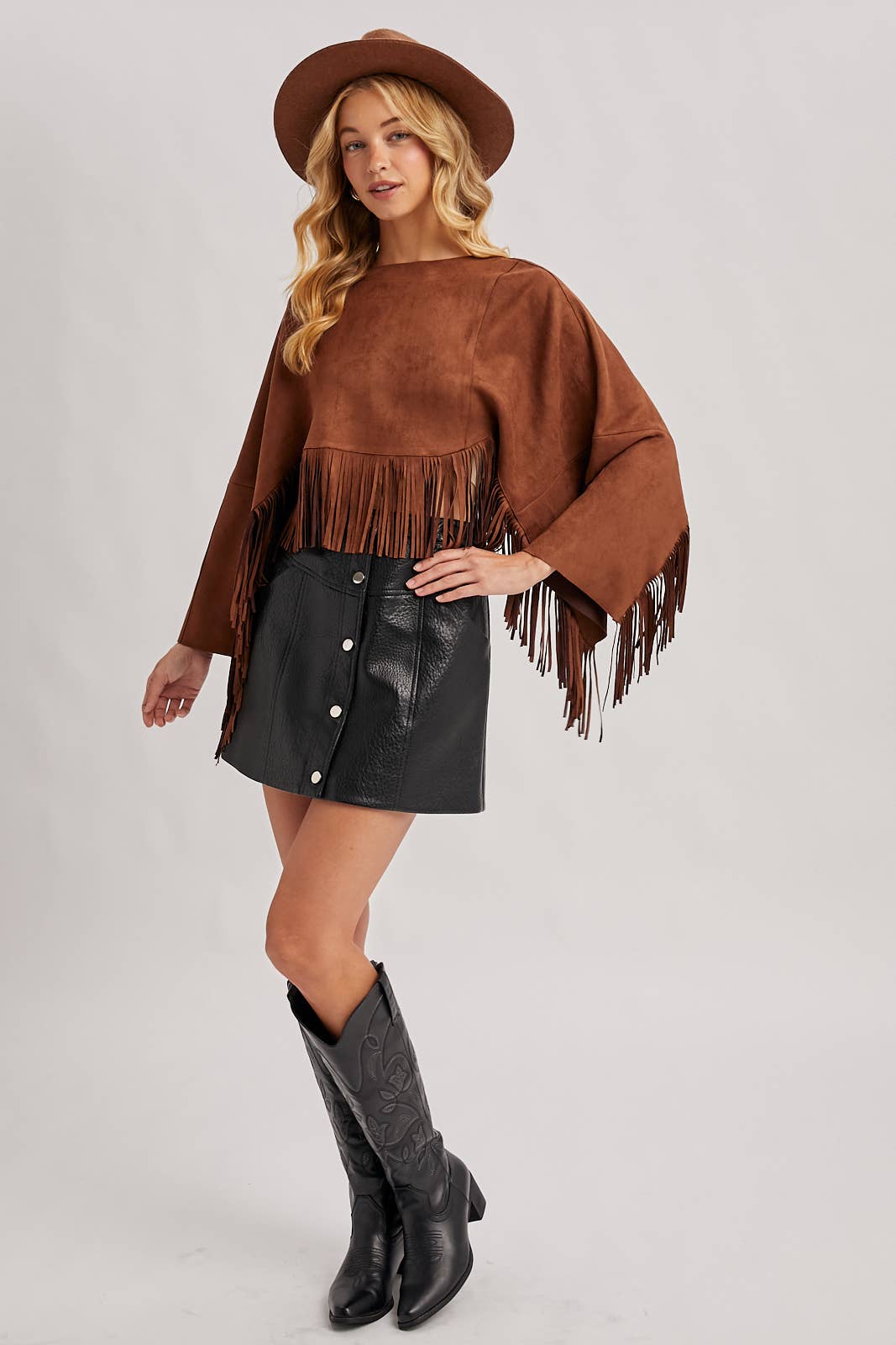 Bluivy - Wholesale Poncho - Women's - WESTERN BOHEMIAN SUEDE FRINGE CAPE23