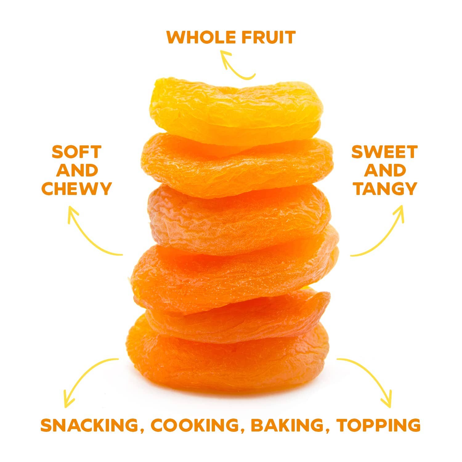 DRYBOX – Großhandel Getrocknete/dehydrierte Früchte – Drybox Getrocknete türkische Aprikosen, 2 Unzen, Portionspackungen, 5 Packungen/Beutel3