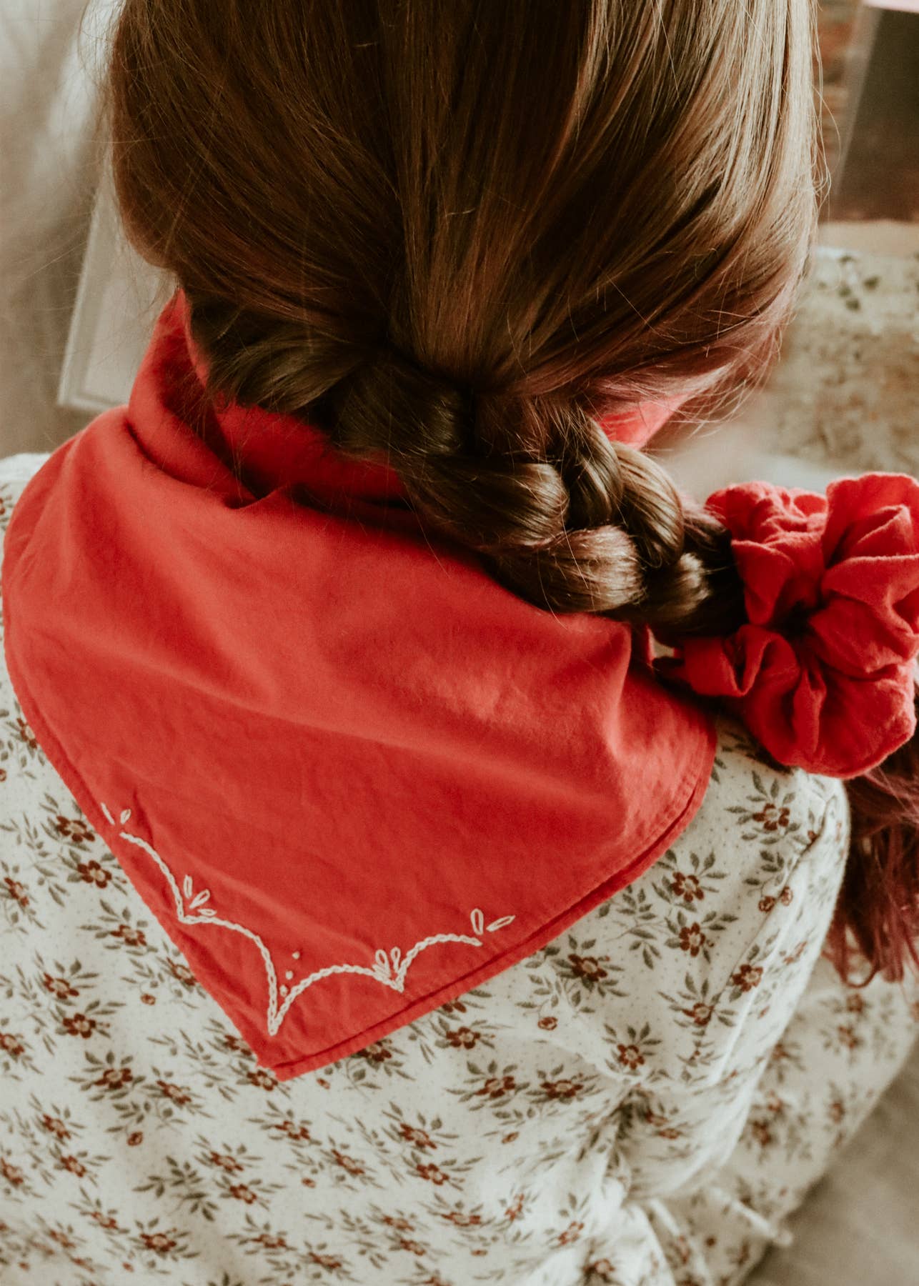 Eloise et moi - Wholesale Bandana - Unisex - Hand embroidered RODEO cotton bandana, hand dyed 16