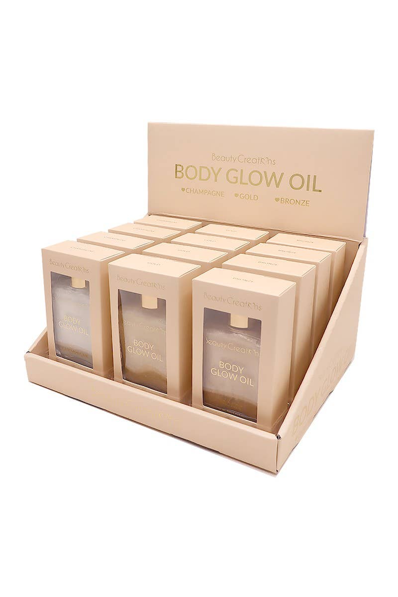 PINEAPPLE Beauty - Wholesale Bath/Body Oil - Beauty Creations GBO-DISPLAY Body Glow Oil - 12pc10