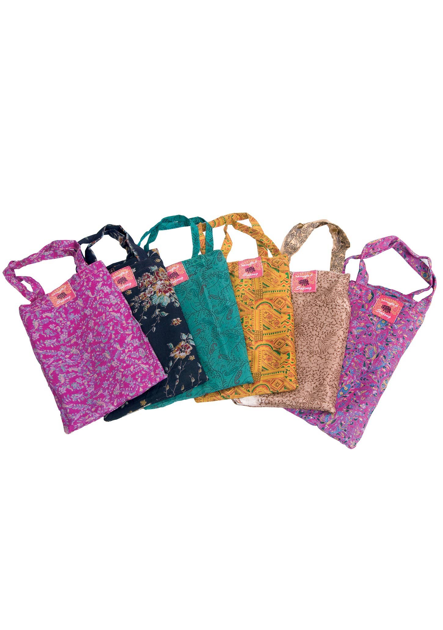 Namaste - Wholesale Sjaal - Dames - Gerecycleerde sarong met Sari-print in tas1