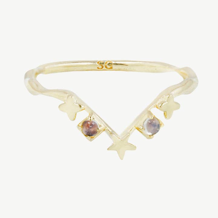Siggy Ring in Moonstone/Gold for wholesale by Studio Grun