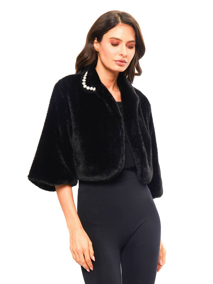 Adore - Wholesale Jacket - Women's - BSA-41 - Faux Fur Jacket with Embellishment