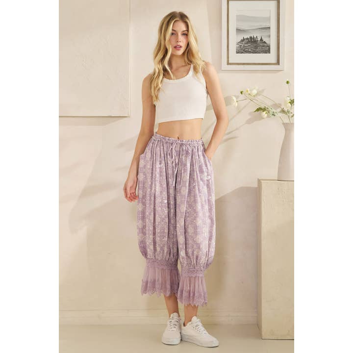 CALÇAS BLOOMER COM ESTAMPA DE PAISLEY LAVADO por atacado de Oli&Hali