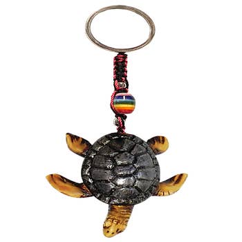 Turtle Keychain Artisan Crafted Leather Shell Keyring Tortoise Bag