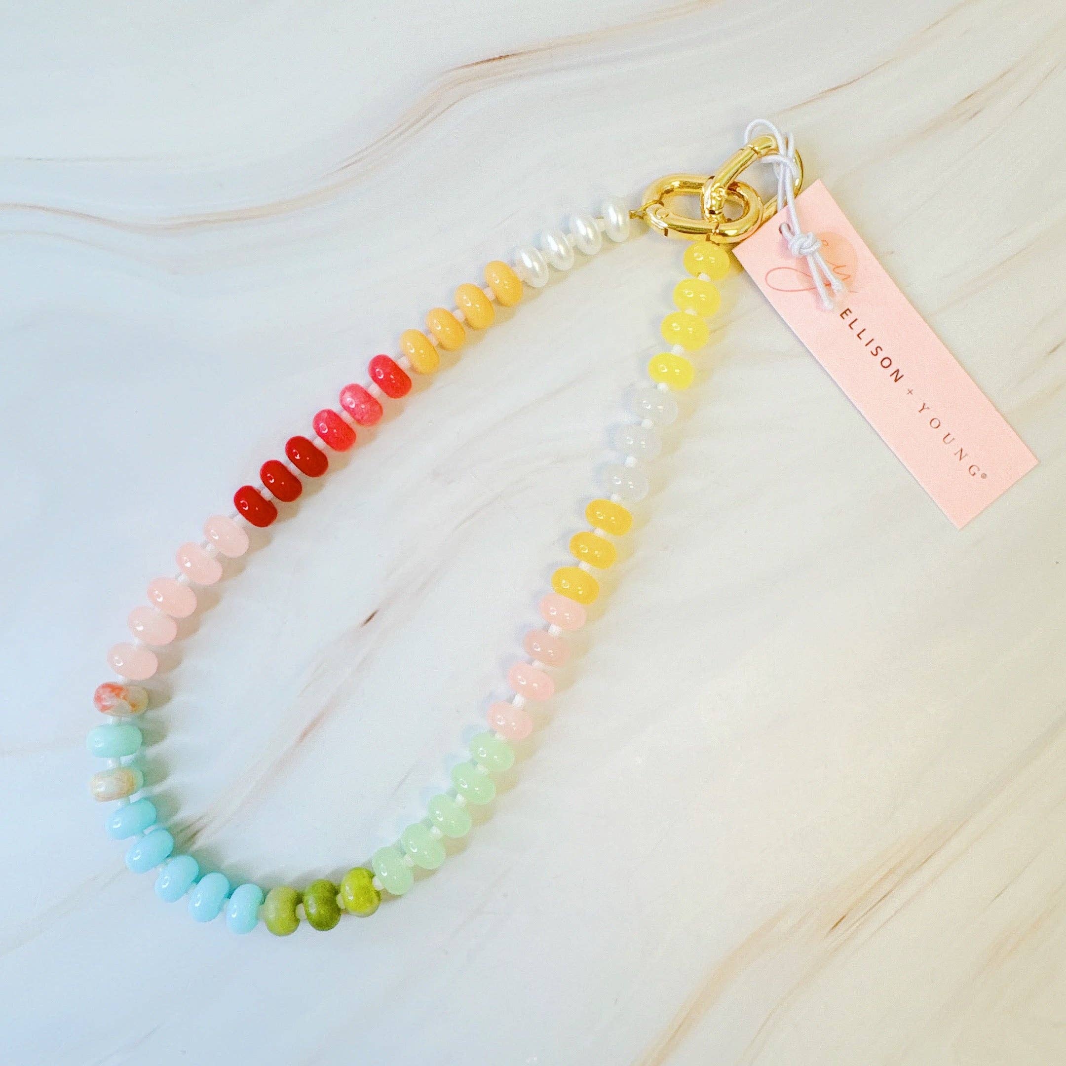 Ellison+Young - Wholesale Keychain Bracelet - Color Festival Stone Mix Bag Charm3
