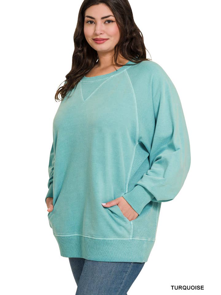 Vanilla Monkey - Wholesale Sweatshirt - Women's - Plus Pigment Dyed French Terry Pullover5