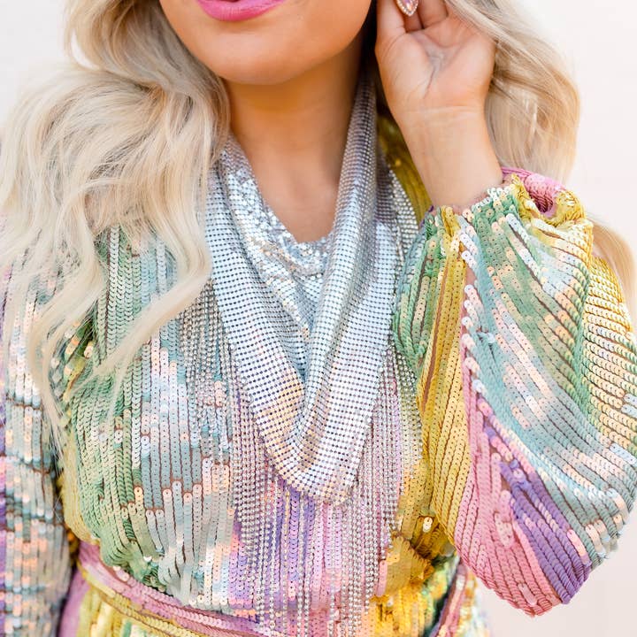 Uptown Blonde - Wholesale Bandana - Women's - Rhinestone Bandana/Discodana - Silver