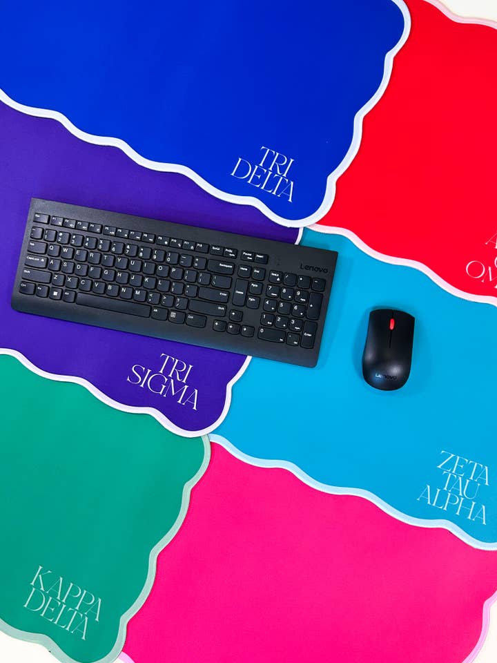 Scalloped Sorority Desk Mat for wholesale by Duo Threads