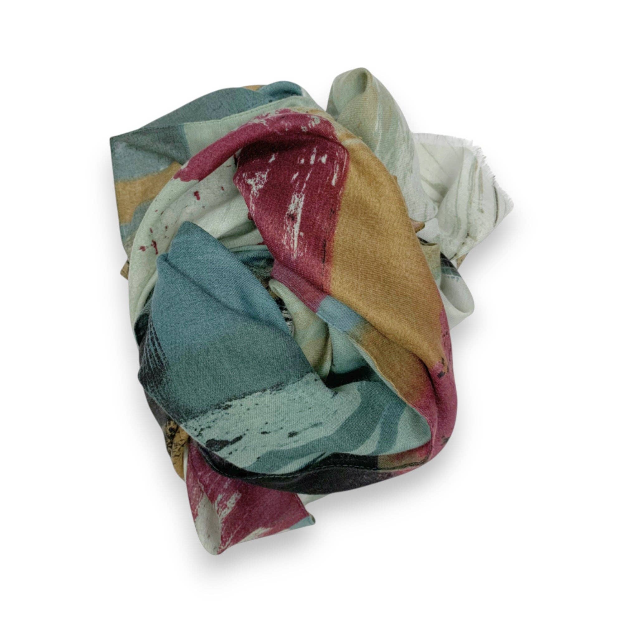 Lili Scarves (US Duty Free) – wholesale Scarf – Women's – Brush Stroke Print Scarf7