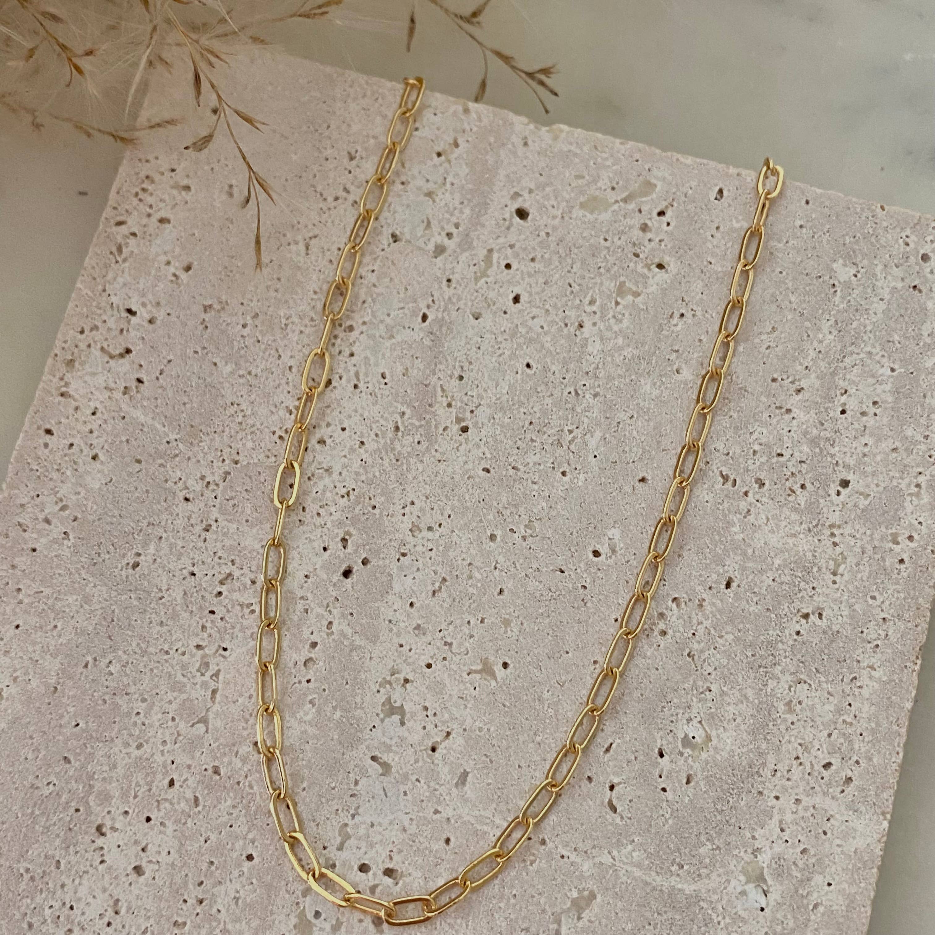 Amady Jewelry - Wholesale Link & Chain Necklace - Paperclip layering necklace 18k Gold Filled2
