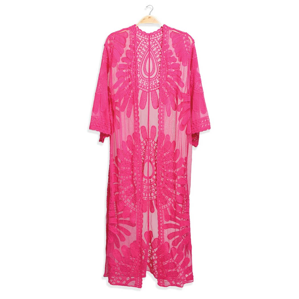 Fashion City – Engroshandel Strandbadekåbe – Dame – Solid Blomstret Blonder Cover-Up10