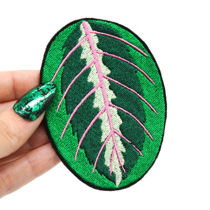 Calathea Leaf Plant Embroidered Patch for wholesale by Project Pinup