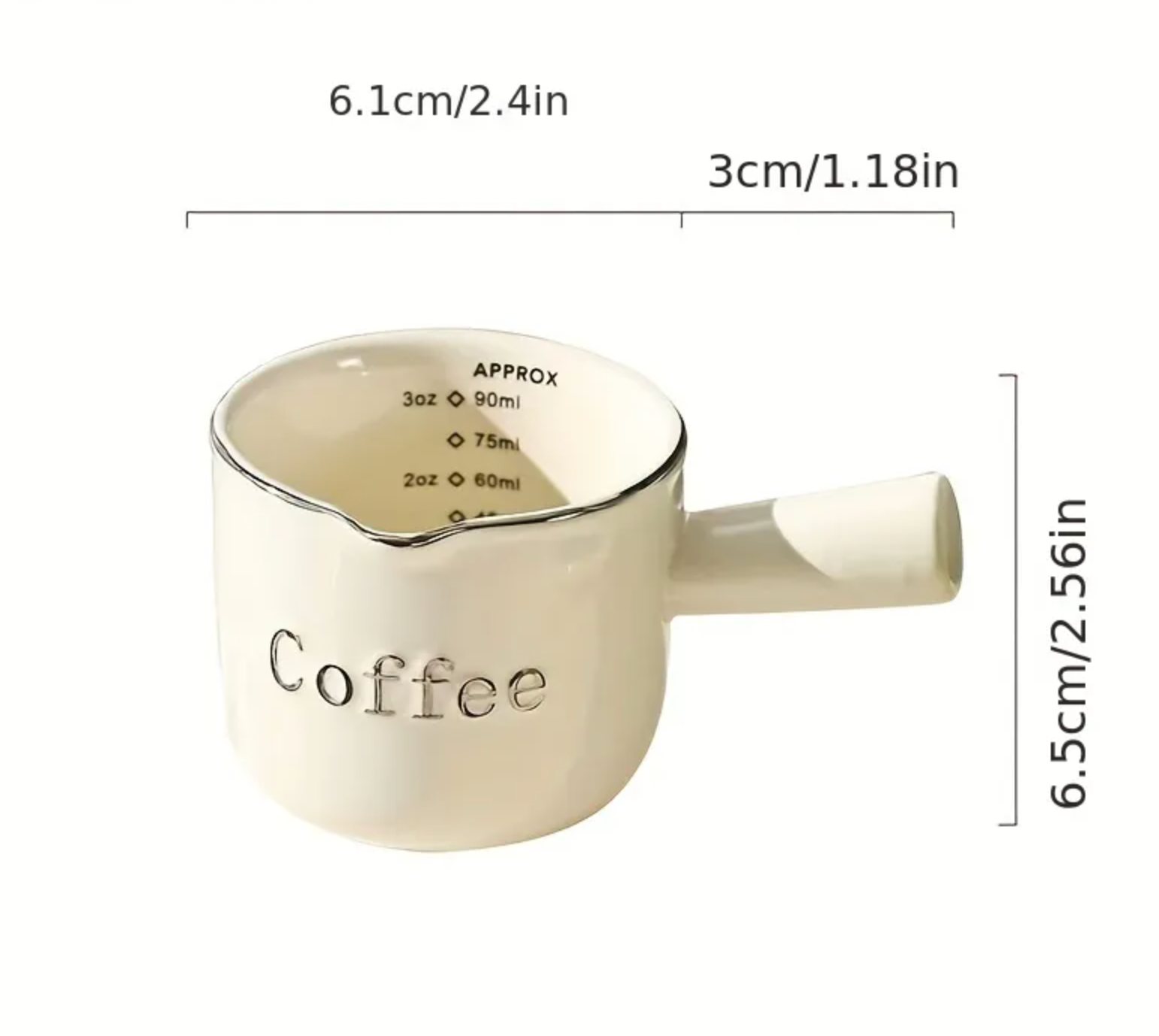Homerely (We Cover All Import Duties) - Wholesale Measuring cup - Espresso Ceramics Graduated Measuring Cup With Handle2