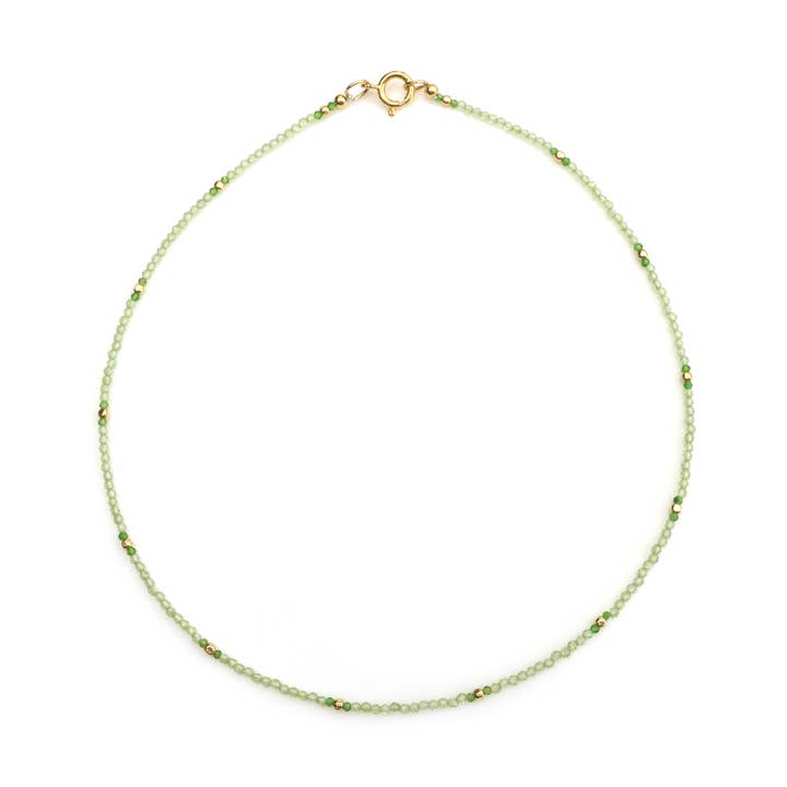 Chrome Diopside Peridot Green Charm Sterling Silver Necklace for wholesale by Fine Facets