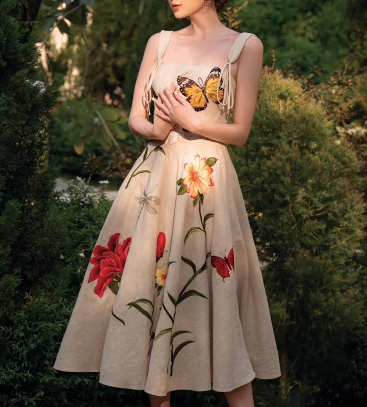 Multicolore Robe d'été à bretelles brodée 3D SY112 en vente sur Faire1