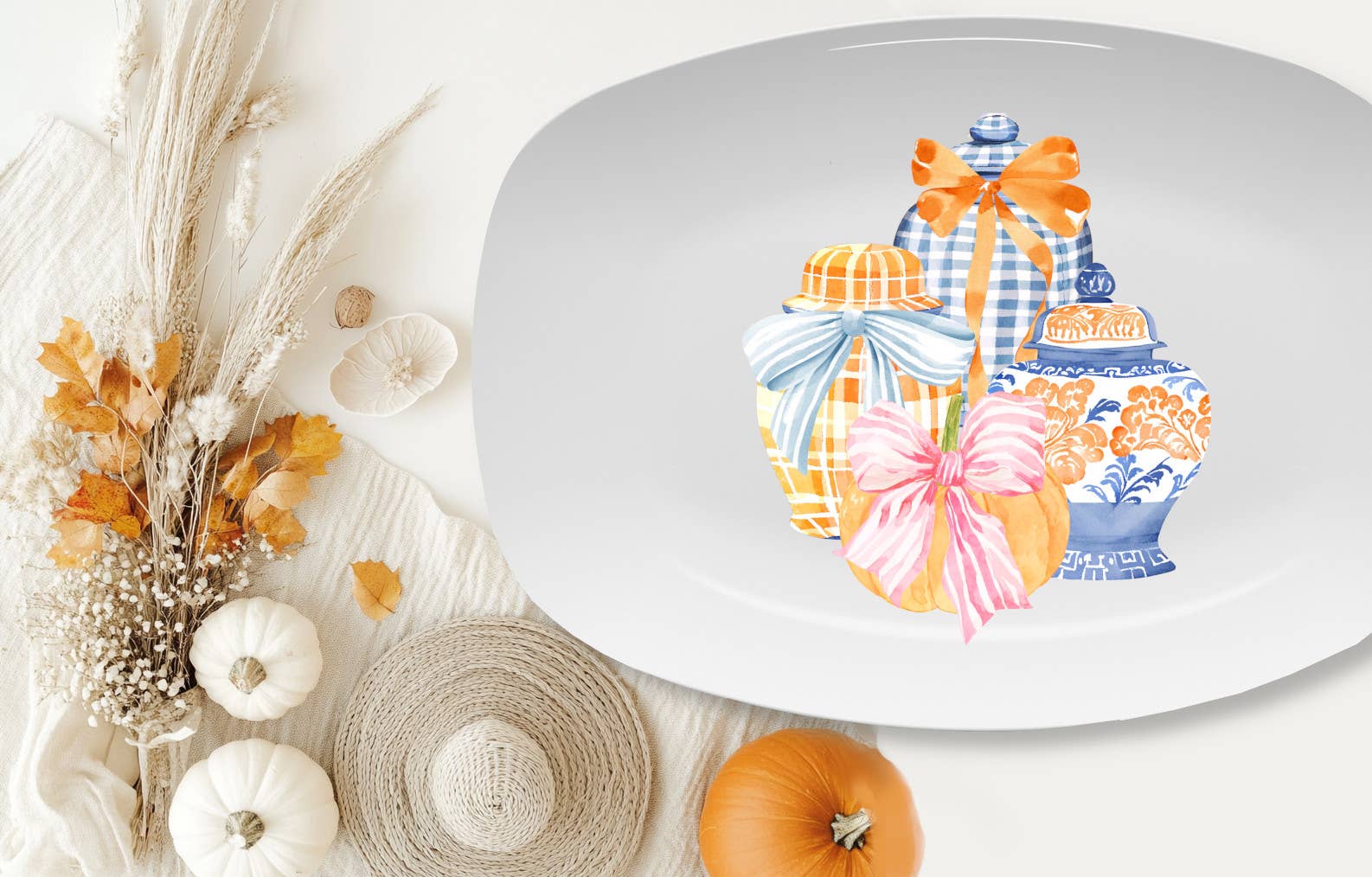 Peachy Pendants - Wholesale Platter - Platter - Charming Pumpkin with Ginger Jars2