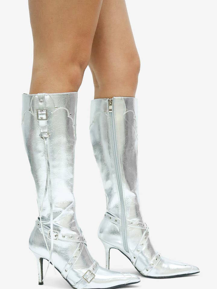 Lemonade Shoes - Wholesale Boots – Women’s - GUNNER - Western Stiletto Boots w/ Studs3