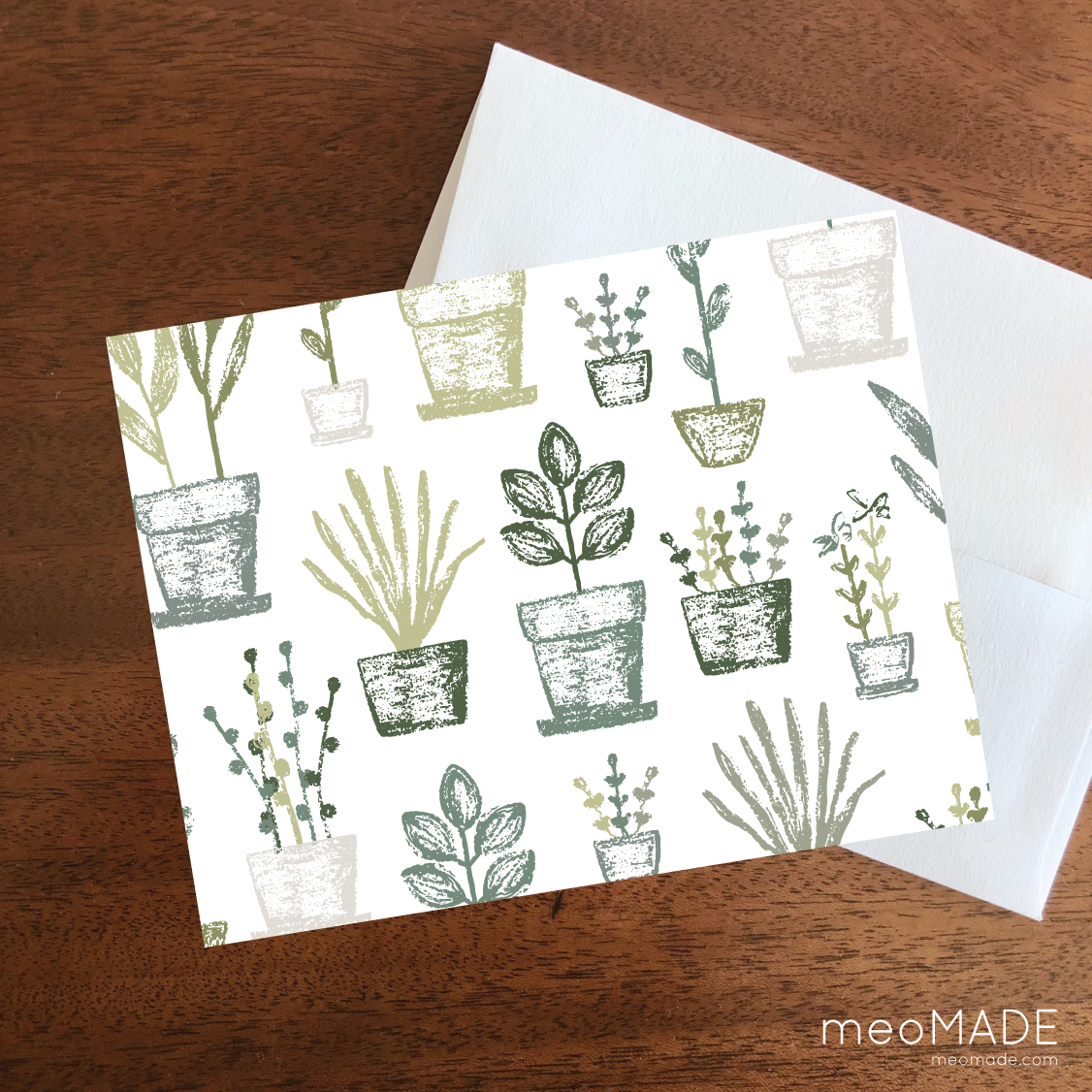 meoMADE - Wholesale Everyday Greeting Card - Houseplants - Packaged Set of 6 Blank Greeting Cards3
