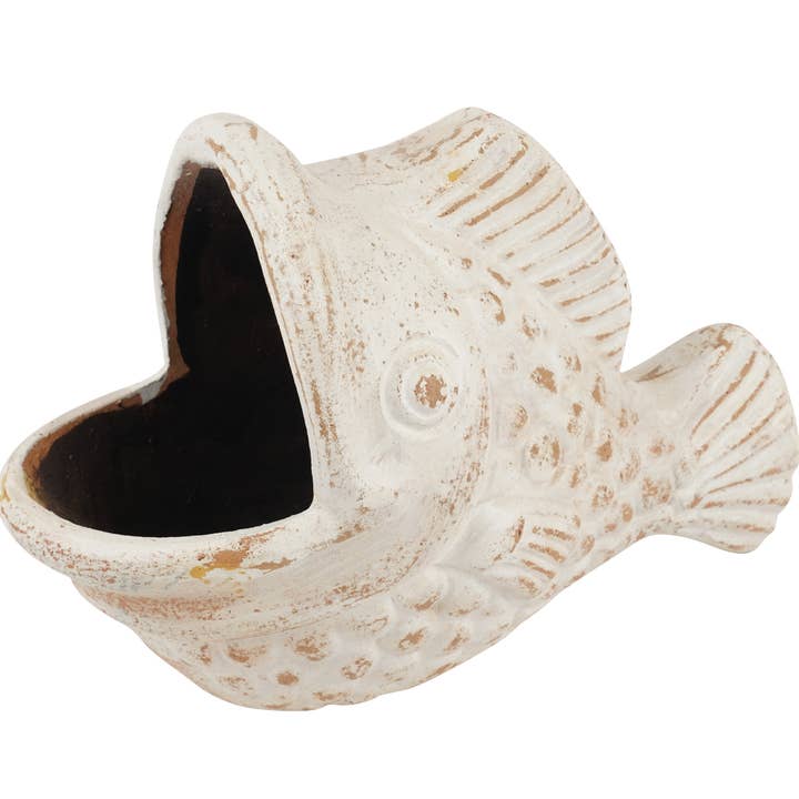 My Amigos Imports - Wholesale Plant Pot - Bonnie the Big Mouth Planter Fish-Garden-Clay-16Wx8Dx11H in.
