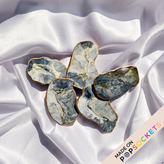 Nony Design Company - Wholesale Phone Grip - Agate Geode Inspired Resin Phone Grip – Gray1