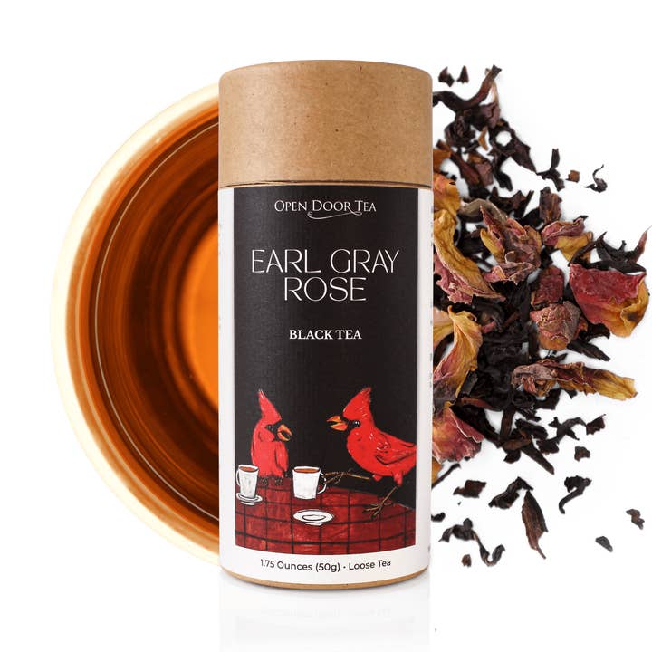 Earl Grey Rose | Chá Preto Biológico | Granel ou Retalho por atacado de Open Door Tea