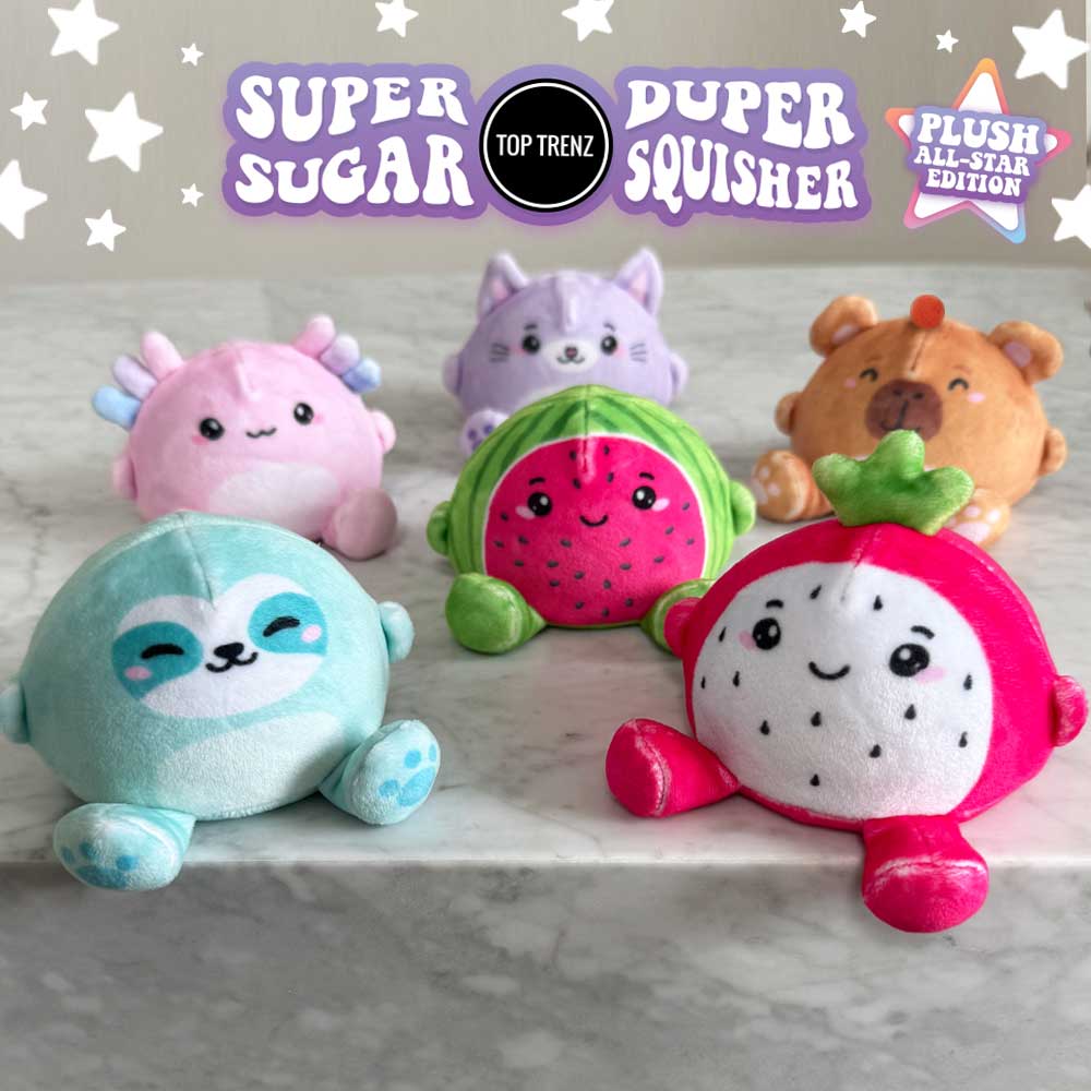 Top Trenz Inc - Wholesale Squishy Toy - Kids & Baby - Super Duper Sugar Squishers Plush All Stars Edition 1