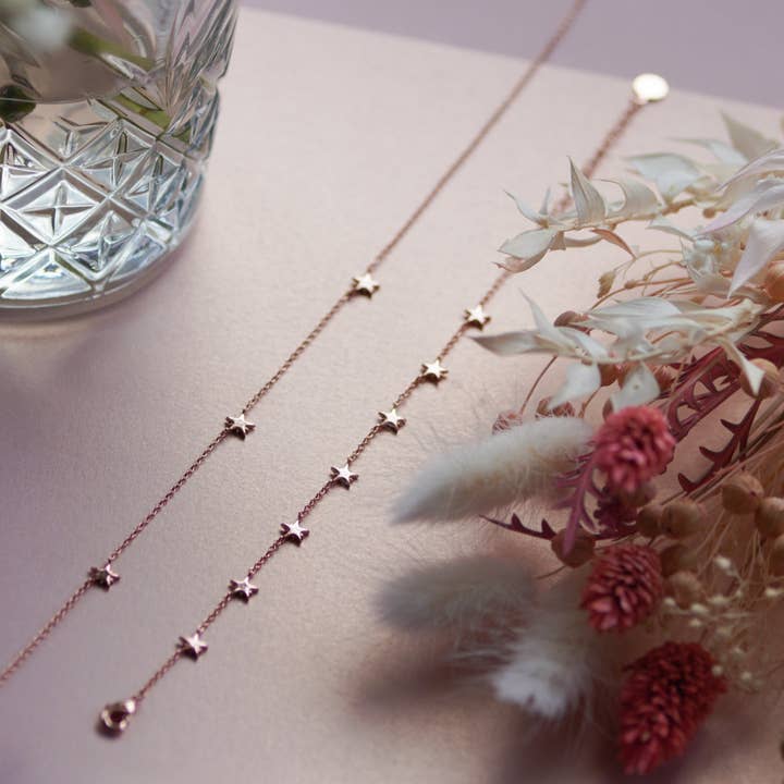 Stjerneklar halskæde og armbånd Gavesæt for engroshandel hos Junk Jewels Ltd