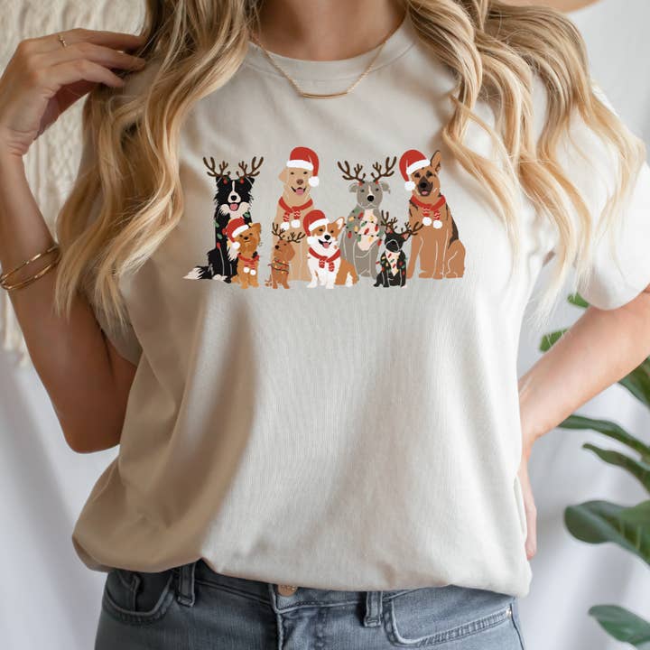 Christmas Dogs T-Shirt for wholesale by CatahoulaCreations