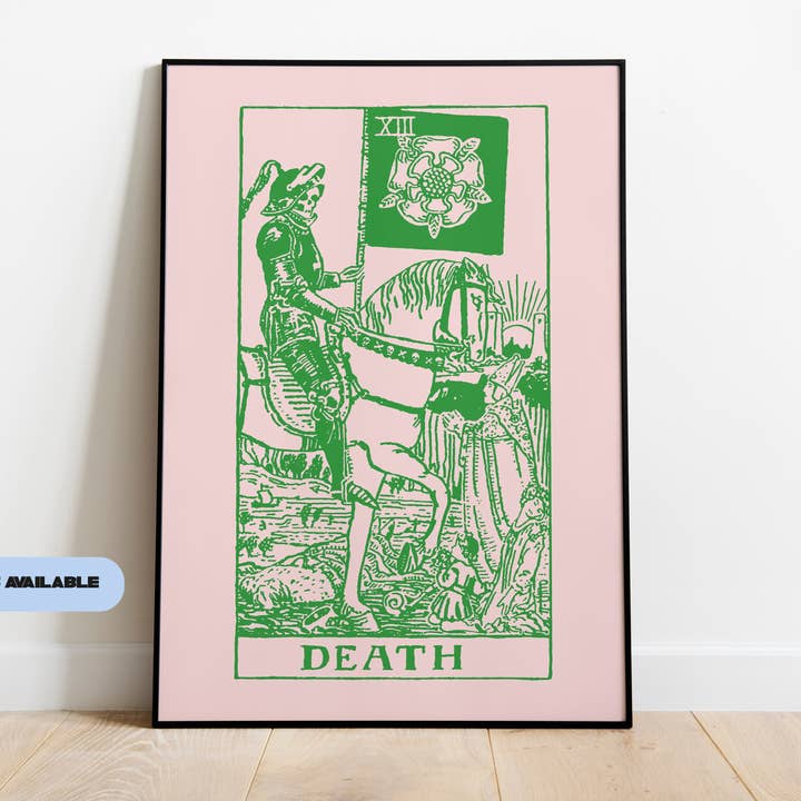 Impression artistique sur carte de tarot de la mort du Scorpion pour la vente par whatmabeldid