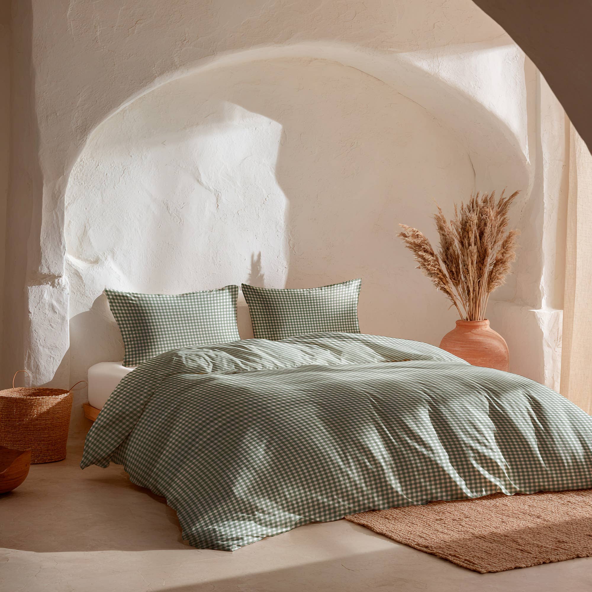 GAMUSI - Wholesale Duvet Cover - VICHY 100% Soft Cotton Duvet Cover Set 2/3 Pieces11