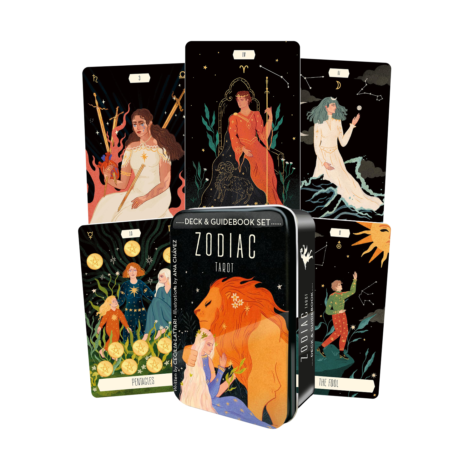 Cardshouse - Wholesale Tarot Cards - Zodiac Tarot Cards Deck And Booklet InA Tin Us Games Systems0