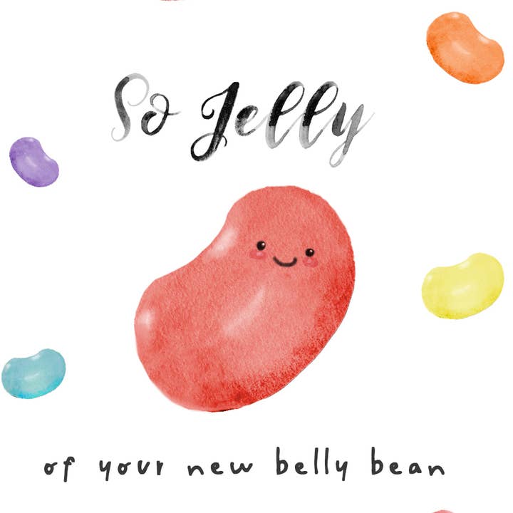 Liyana Studio - Venta al por mayor Tarjetas de bebé - Felicitaciones de embarazo Jelly Bean - Nueva tarjeta de bebé1